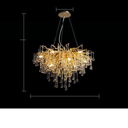 image-Postmodern Light Luxury Chandelier Water Drop Crystal Lamp Atmosphere