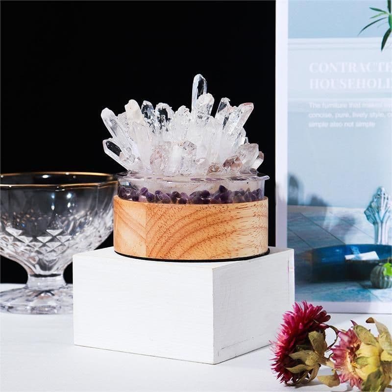 image-White Crystal Single Crystal Small Night Light