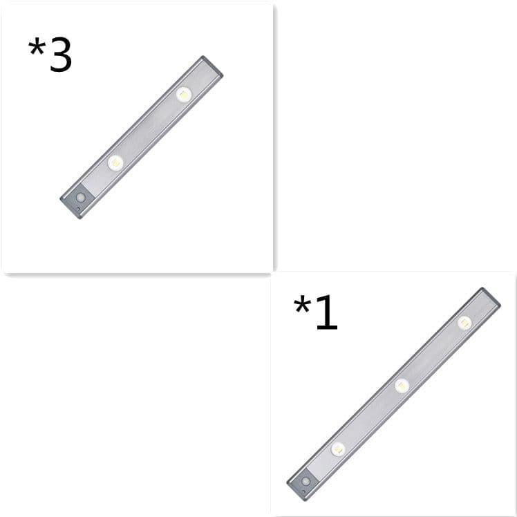 image-Motion Sensor Lamp Under The Cabinet Dimmable Cabinet Lamp Rechargeable Magnetic Suction Installation Kitchen Night Light Wardrobe Lamp