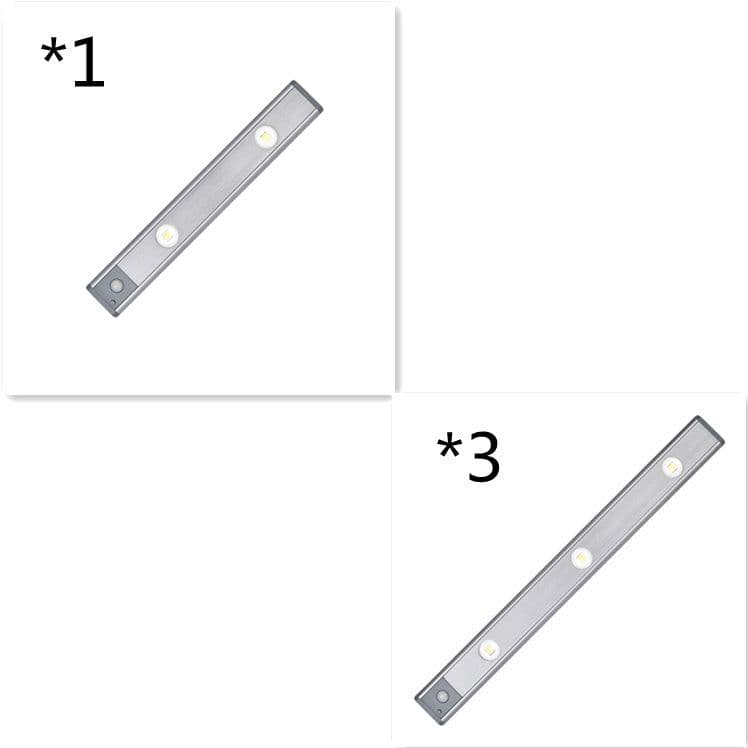 image-Motion Sensor Lamp Under The Cabinet Dimmable Cabinet Lamp Rechargeable Magnetic Suction Installation Kitchen Night Light Wardrobe Lamp