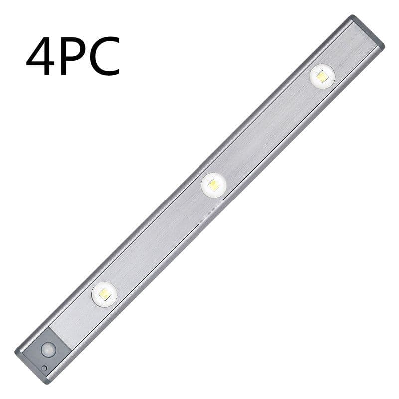 image-Motion Sensor Lamp Under The Cabinet Dimmable Cabinet Lamp Rechargeable Magnetic Suction Installation Kitchen Night Light Wardrobe Lamp
