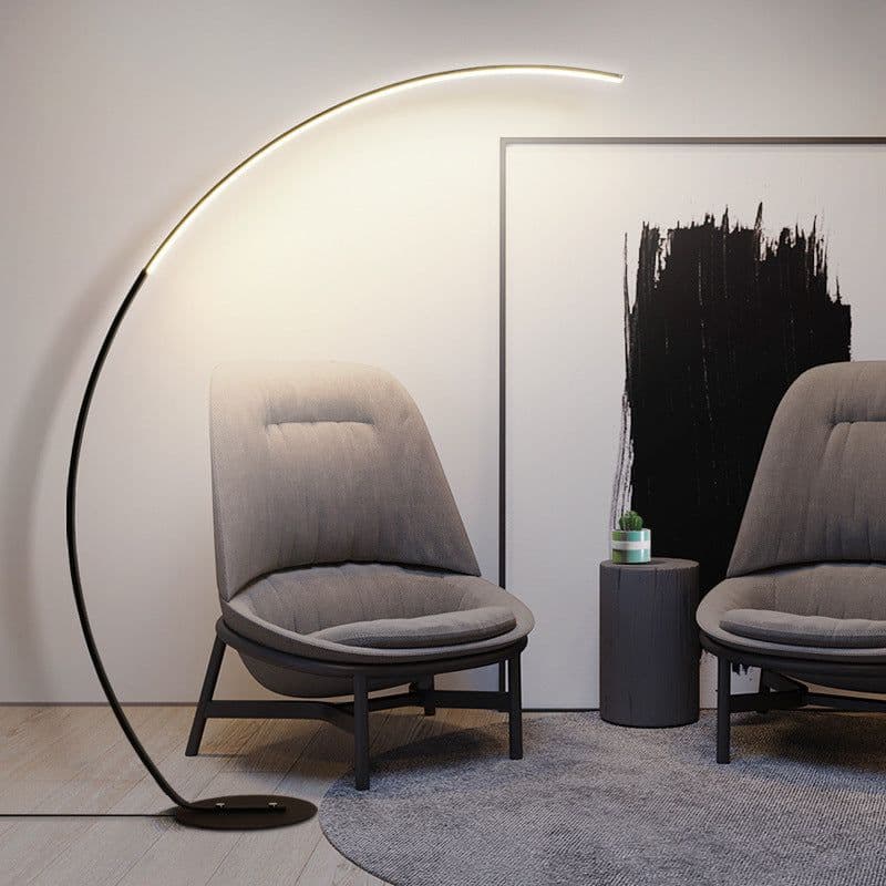 image-Minimalist Modern Floor Lamp - Black And White Optional