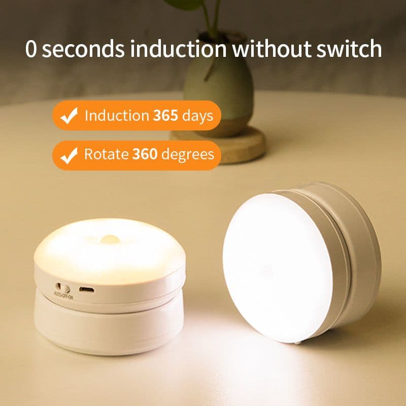 image-Rotating Human Body Sensor Light Corridor Garage Light Wardrobe Light Motion Sensor Night Light