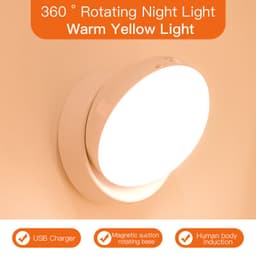 image-Rotating Human Body Sensor Light Corridor Garage Light Wardrobe Light Motion Sensor Night Light