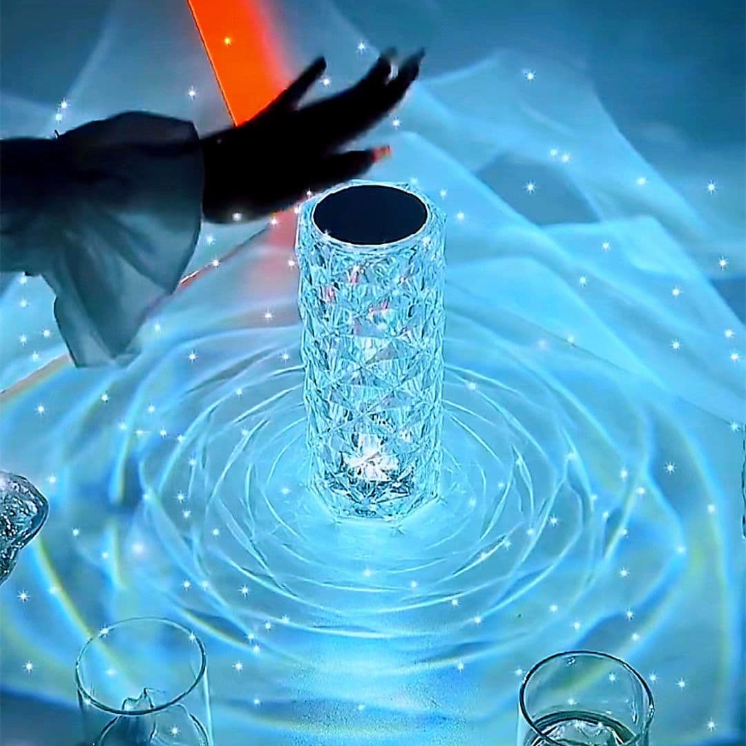 image-16 Colors LED Crystal Lamp Rose Light Touch Table Lamps Bedr