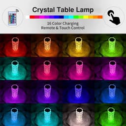 image-16 Colors LED Crystal Lamp Rose Light Touch Table Lamps Bedr