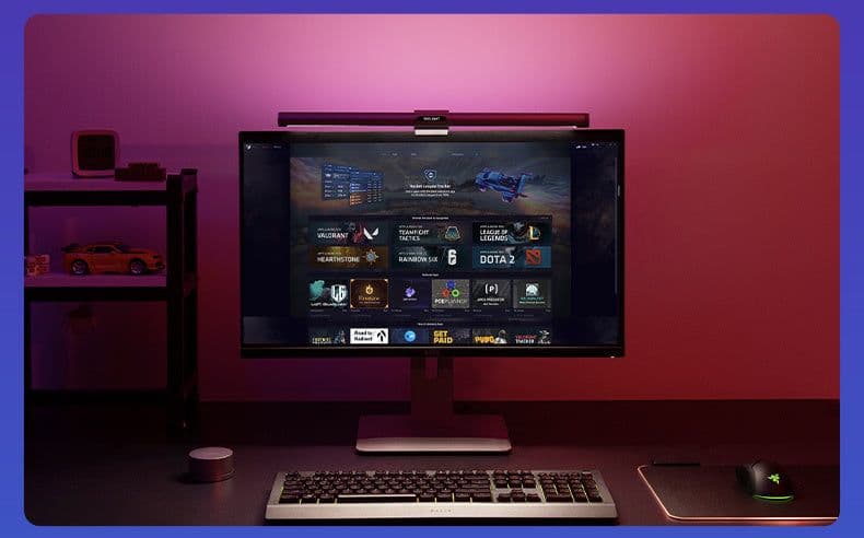 image-Display Screen Hanging Light Bedroom Dormitory Desk Eye Protection Table Lamp RGB Color