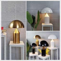 image-Post-modern Creative Simple Model Room Hotel Desktop Bedroom Bedside Semi-circular Hardware Mushroom Desk Lamp