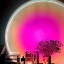 image-Rechargeable Rainbow Projection Lamp Sunset Lamp Projection Atmosphere Sunset Lamp