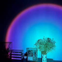 image-Rechargeable Rainbow Projection Lamp Sunset Lamp Projection Atmosphere Sunset Lamp
