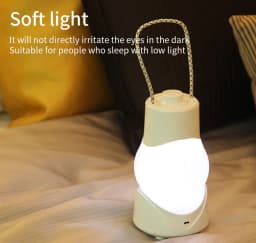 image-Portable Night Lamp Rechargeable Battery Intelligent Table Lamp Timing Switch Bedroom Bedside Warm Light Creative Eight-tone Box Lamp