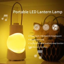 image-Portable Night Lamp Rechargeable Battery Intelligent Table Lamp Timing Switch Bedroom Bedside Warm Light Creative Eight-tone Box Lamp