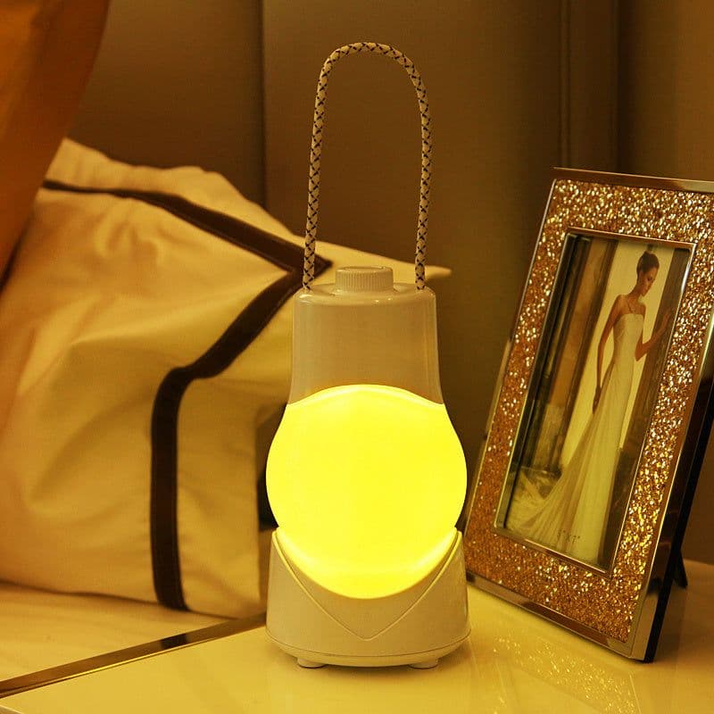 image-Portable Night Lamp Rechargeable Battery Intelligent Table Lamp Timing Switch Bedroom Bedside Warm Light Creative Eight-tone Box Lamp