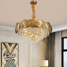 image-Stainless Steel Living Room Ceiling Crystal Chandelier
