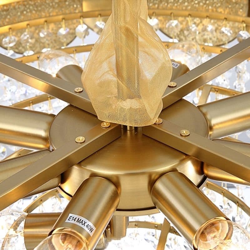 image-Stainless Steel Living Room Ceiling Crystal Chandelier
