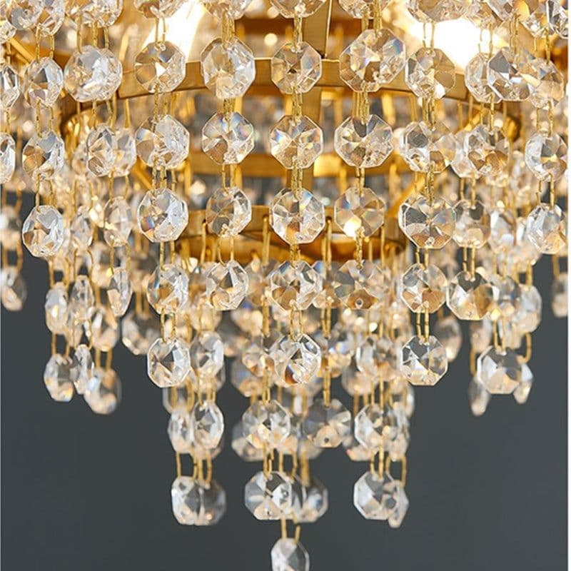 image-Stainless Steel Living Room Ceiling Crystal Chandelier