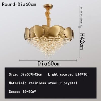 image-Stainless Steel Living Room Ceiling Crystal Chandelier