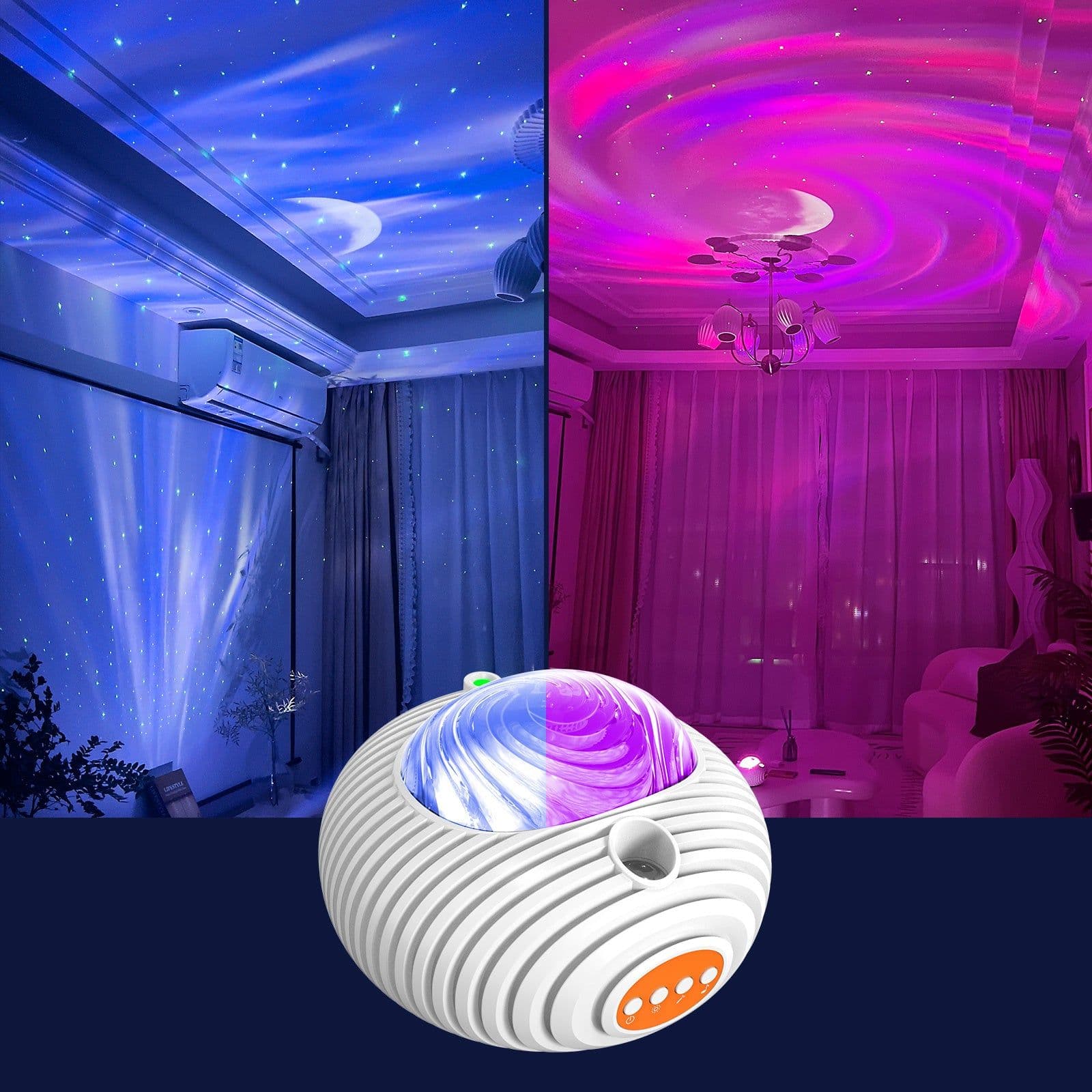 image-2023 New Double Effect Northern Lights Projector Lamp Milky Way Atmosphere Lamp Starry Sky Lamp White Noise Projector Lamp With Rometes