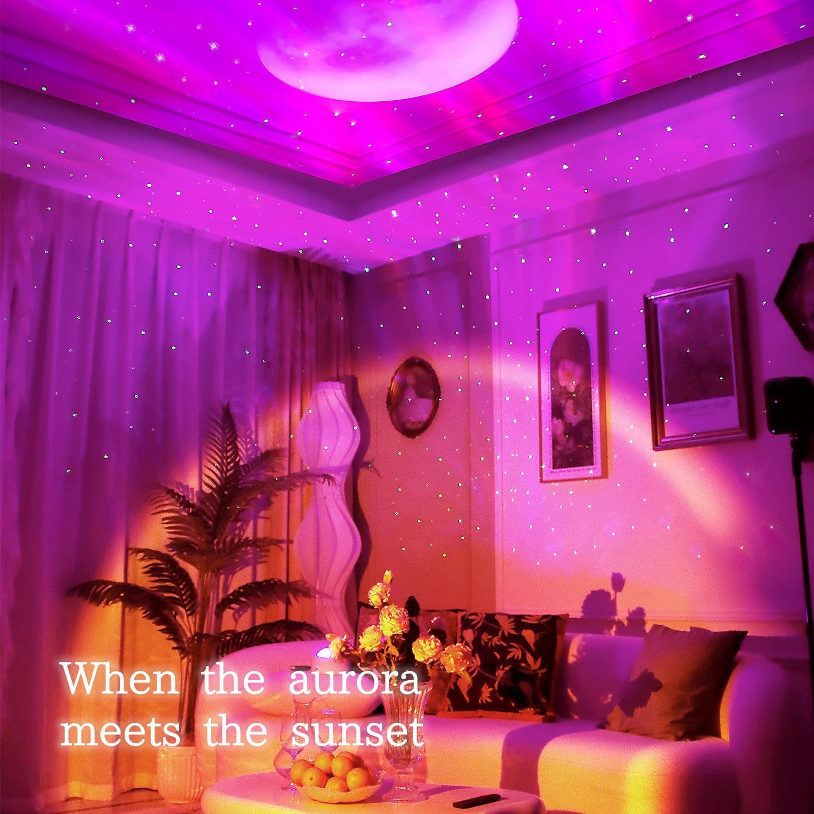 image-2023 New Double Effect Northern Lights Projector Lamp Milky Way Atmosphere Lamp Starry Sky Lamp White Noise Projector Lamp With Rometes