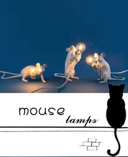 image-Creative Nordic Resin Mouse Table Lamp Desk LED Night Lights Small Mini Rat Desk Lamps