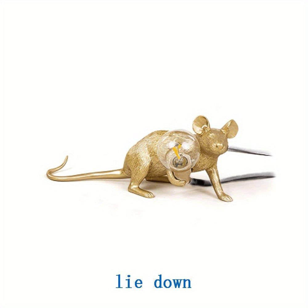 image-Creative Nordic Resin Mouse Table Lamp Desk LED Night Lights Small Mini Rat Desk Lamps