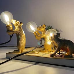 image-Creative Nordic Resin Mouse Table Lamp Desk LED Night Lights Small Mini Rat Desk Lamps