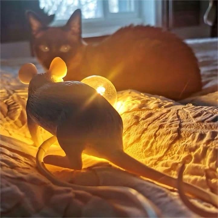 image-Creative Nordic Resin Mouse Table Lamp Desk LED Night Lights Small Mini Rat Desk Lamps