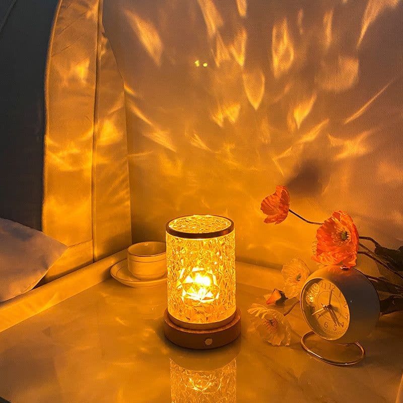 image-Rotating Water Ripple Small Night Light Bedroom Headboard Romantic Atmosphere