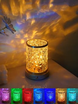 image-Rotating Water Ripple Small Night Light Bedroom Headboard Romantic Atmosphere