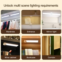 image-Intelligent Cabinet Light With Foldable Automatic Human Body Sensing Light, Clothing Cabinet Light, Wine Cabinet Light, Strip Light, Magnetic Wall Light