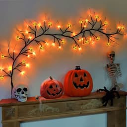 image-Halloween LED Willow Vine String Light Cool Cartoon Bat Pumpkin Decoration For Indoor Outdoor Party House Decor