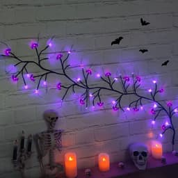 image-Halloween LED Willow Vine String Light Cool Cartoon Bat Pumpkin Decoration For Indoor Outdoor Party House Decor