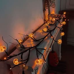 image-Halloween LED Willow Vine String Light Cool Cartoon Bat Pumpkin Decoration For Indoor Outdoor Party House Decor