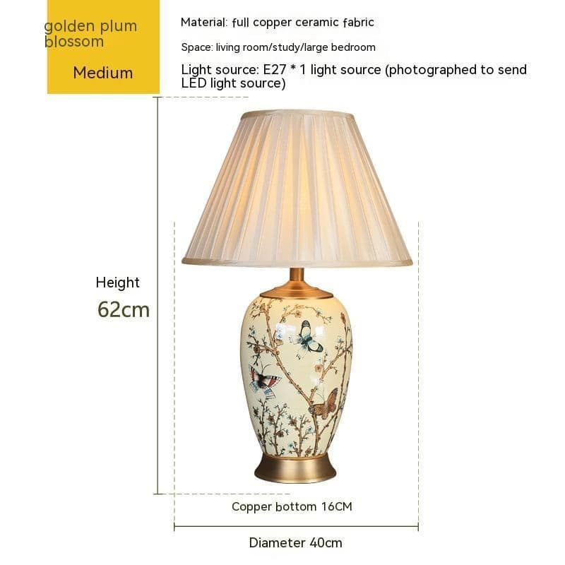 image-American Ceramic Table European Bedroom Bedside Lamp
