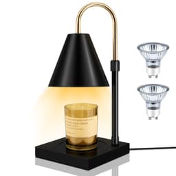image-Candle Warmer, Candle Warmer Lamp With Timer Dimmable And Adjustable Height Candle Lamp Warmer Compatible With Jar Candles For Home Decor Electric Wax Melter Warmer, Wooden Base Black
