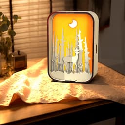image-Woodcarving Light Creative Gift Minimalist Bedside Night Light Decoration Desktop Decoration Birthday Gift