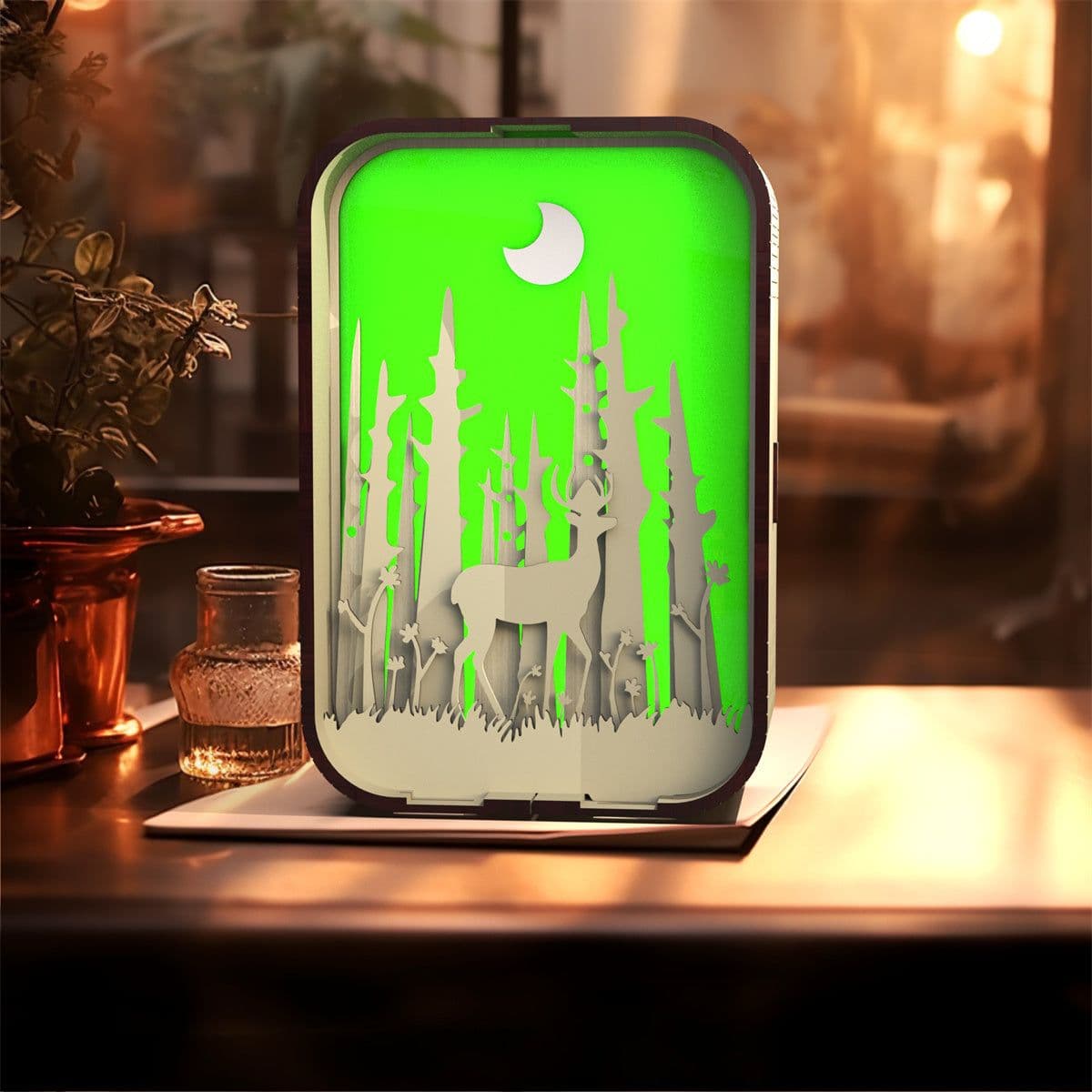 image-Woodcarving Light Creative Gift Minimalist Bedside Night Light Decoration Desktop Decoration Birthday Gift