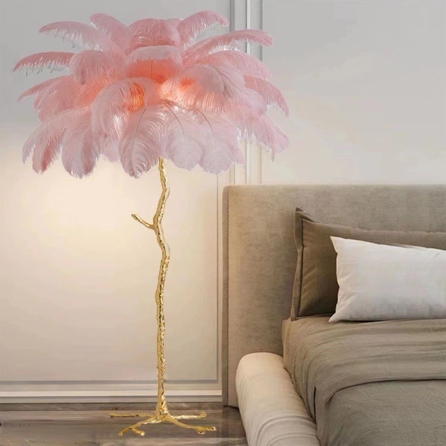 image-Decorative Resin Feather Floor Lamp For Living Room And Bedroom