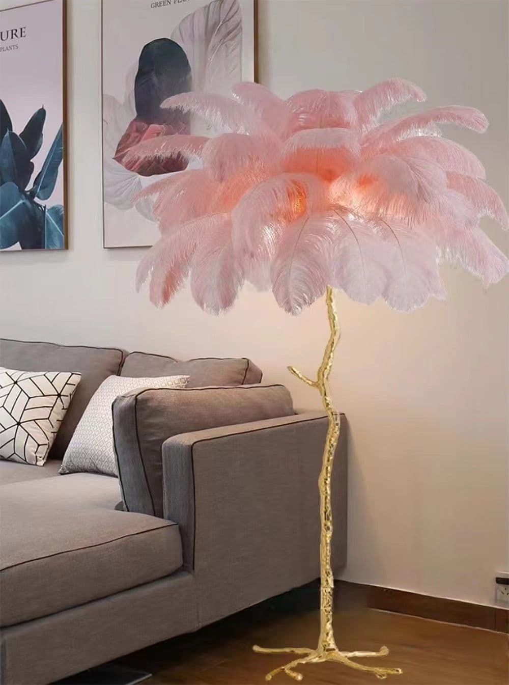 image-Decorative Resin Feather Floor Lamp For Living Room And Bedroom