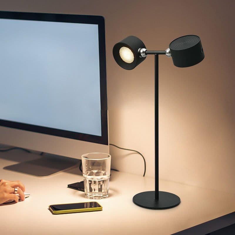 image-Magnetic Touchable LED USB Rechargeable Table Lamp 360 Rotate Cordless Remote Control Desk Lights Home Bedroom Wall Night Lamp
