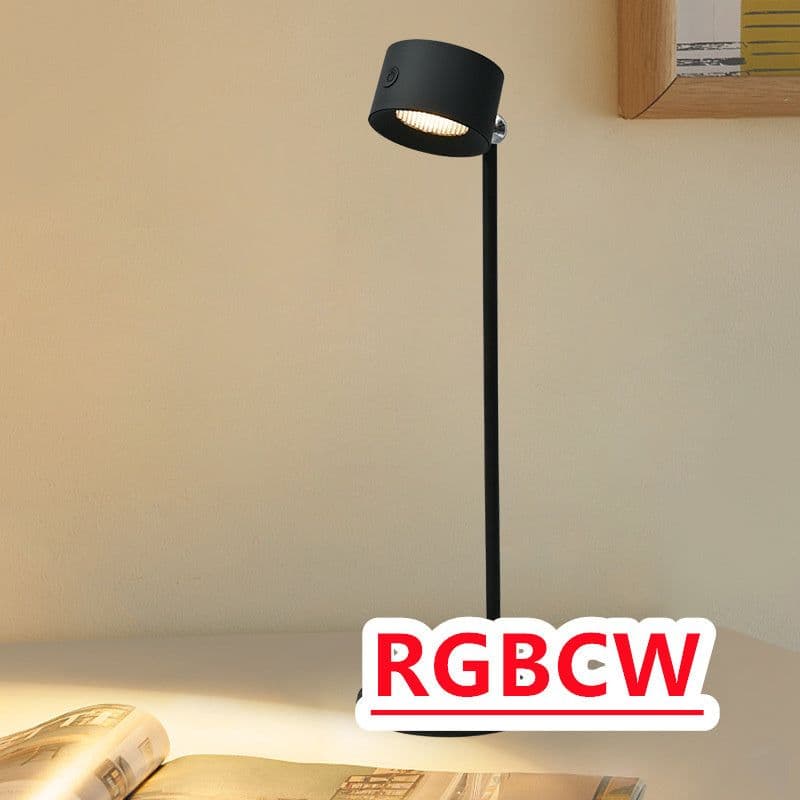 image-Magnetic Touchable LED USB Rechargeable Table Lamp 360 Rotate Cordless Remote Control Desk Lights Home Bedroom Wall Night Lamp