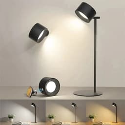 image-Magnetic Touchable LED USB Rechargeable Table Lamp 360 Rotate Cordless Remote Control Desk Lights Home Bedroom Wall Night Lamp
