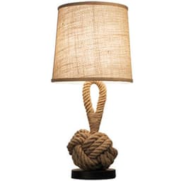 image-Metal Table Lamp American Retro Bedroom Fabric Craft Hemp Rope