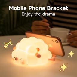 image-Cute Silicone Night Lights Sheep Cartoon Bedroom Lamp For Children's Room Decor Rechargeable Timing Dimming Sleep Night Light