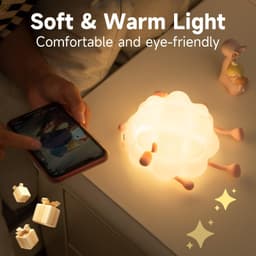 image-Cute Silicone Night Lights Sheep Cartoon Bedroom Lamp For Children's Room Decor Rechargeable Timing Dimming Sleep Night Light