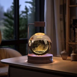 image-Crystal Ball Cosmic Dinosaur Indoor Night Light USB Power Warm Bedside Light Birthday Gift Night Lamp