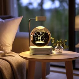 image-Crystal Ball Cosmic Dinosaur Indoor Night Light USB Power Warm Bedside Light Birthday Gift Night Lamp