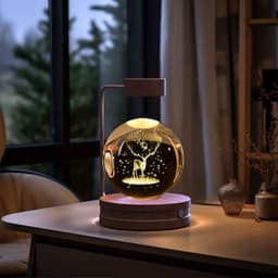 image-Crystal Ball Cosmic Dinosaur Indoor Night Light USB Power Warm Bedside Light Birthday Gift Night Lamp