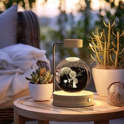 image-Crystal Ball Cosmic Dinosaur Indoor Night Light USB Power Warm Bedside Light Birthday Gift Night Lamp