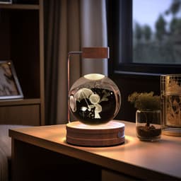 image-Crystal Ball Cosmic Dinosaur Indoor Night Light USB Power Warm Bedside Light Birthday Gift Night Lamp
